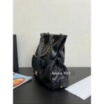 CHANEL  5c Early Spring New Collection  Metal Chain logo Drawstring design double chain shopping bag/lucky bag shoulder bag - Image 5