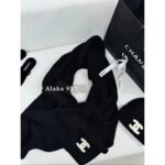 CHANEL   24k Autumn/Winter New Collection/Imported Cashmere Fabric Classic Logo Cold Hat Knitted Hat Cashmere Scarf   scarf - Image 7