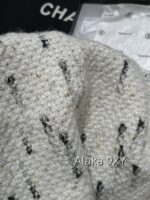 Chanel taro purple color blocked24 new beige knitted short jacket long sleeved women's heavyduty full screen blended highend floral fabric - Image 20