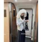 Rarelyalike Yi Menglin Same Style  Niche Trendy Brand RA Hooded Plush Inner Tank Cotton Jacket 2024 Autumn/Winter New Thick Grey Wool Collar Hoodie - Image 6