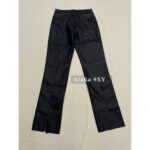 Hot girls must be included in the collection   The new collection for autumn and winter 24 has a great toneCool waist strap, black split leather pants with leg shape decoration, environmentally friendly leather - Image 8