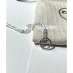 Hermes      Extremely difficult to buy vintage style  pure silver pig nose necklace/long sweater chain - Image 14
