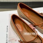 Gucci G7  2024 Summer Horseneck Buckle Strap Mary Jane Single Shoes Female Head Pig Nose Bow Flat Ballet Shoes