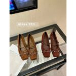 Gucci G7  2024 Summer Horseneck Buckle Strap Mary Jane Single Shoes Female Head Pig Nose Bow Flat Ballet Shoes - Image 13