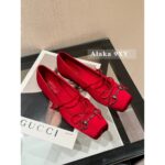 Gucci G7  2024 Summer Horseneck Buckle Strap Mary Jane Single Shoes Female Head Pig Nose Bow Flat Ballet Shoes - Image 19