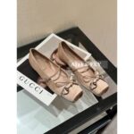 Gucci G7  2024 Summer Horseneck Buckle Strap Mary Jane Single Shoes Female Head Pig Nose Bow Flat Ballet Shoes - Image 20