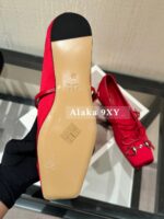 Gucci G7  2024 Summer Horseneck Buckle Strap Mary Jane Single Shoes Female Head Pig Nose Bow Flat Ballet Shoes - Image 21