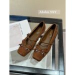 Gucci G7  2024 Summer Horseneck Buckle Strap Mary Jane Single Shoes Female Head Pig Nose Bow Flat Ballet Shoes - Image 23