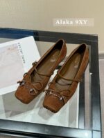 Gucci G7  2024 Summer Horseneck Buckle Strap Mary Jane Single Shoes Female Head Pig Nose Bow Flat Ballet Shoes - Image 32