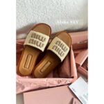 miumiu  24 holiday musthaveLafite logo brown slippers for personal use