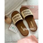 miumiu  24 holiday musthaveLafite logo brown slippers for personal use - Image 4