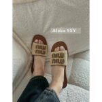 miumiu  24 holiday musthaveLafite logo brown slippers for personal use - Image 8