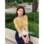 LOUIS VUITTON   2024 SS Early Autumn New Collection  Classic Lucky Grass Printed Logo Yellow Short Jacket for Women. loose coat - Image 16