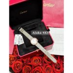 Cartier's self retained funds  Super difficult to buy white balloon series 18K rose gold sword shaped pointer, calf leather crocodile embossed strap - Image 5
