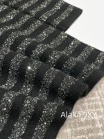 BALMAIN  2024 Early Autumn New Collection  Black Silver Stripe Glitter Versatile Casual Vneck Show Thin Temperament Metal Buckle Dress for Women - Image 15