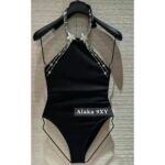 Chanel  24M CoCo beach series neck hanging rhinestone pentagram swimsuit for women  stunning  Black super sexy and slimming effect - Image 14