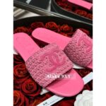 Chanel  24A fashion series early spring new itemwoven logo slippers for women Italian leather outsole candy color super summer - Image 15