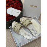 Dior  Embroidered flip flops with the letter D of the family logo, women's thick heel and flat bottom for summer wear, cool slippers with leather sole, 2024 summer new style