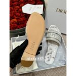 Dior  Embroidered flip flops with the letter D of the family logo, women's thick heel and flat bottom for summer wear, cool slippers with leather sole, 2024 summer new style - Image 5