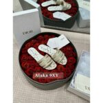 Dior  Embroidered flip flops with the letter D of the family logo, women's thick heel and flat bottom for summer wear, cool slippers with leather sole, 2024 summer new style - Image 6