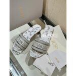 Dior  Embroidered flip flops with the letter D of the family logo, women's thick heel and flat bottom for summer wear, cool slippers with leather sole, 2024 summer new style - Image 11