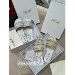 Dior  Embroidered flip flops with the letter D of the family logo, women's thick heel and flat bottom for summer wear, cool slippers with leather sole, 2024 summer new style - Image 13