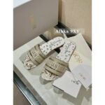 Dior  Embroidered flip flops with the letter D of the family logo, women's thick heel and flat bottom for summer wear, cool slippers with leather sole, 2024 summer new style - Image 14