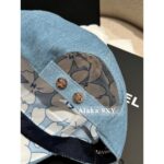 Chanel 24a Summer New Vacation Collection  Heavy Industry Blue Water Diamond Embroidered Logo Double sided/Flower Fisherman's Hat