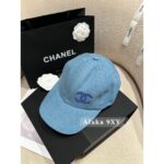 Chanel 24a Summer New Vacation Collection  Heavy Industry Blue Water Diamond Embroidered Logo Double sided/Flower Fisherman's Hat - Image 14