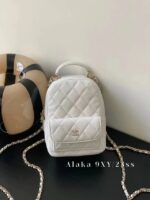 Chanel Mini Size is cuter ”  2024c show series handle chain design caviar small backpack   Original imported caviar cowhide fabric - Image 4
