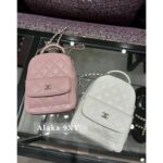Chanel Mini Size is cuter ”  2024c show series handle chain design caviar small backpack   Original imported caviar cowhide fabric - Image 18