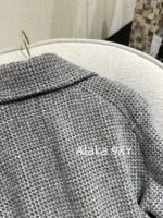 Chanel's highquality 24A highend handmade workshop series customized new models   100 imported wool bathrobe style coarse woolen woven coat with silk lining. - Image 6