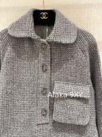 Chanel's highquality 24A highend handmade workshop series customized new models   100 imported wool bathrobe style coarse woolen woven coat with silk lining. - Image 13