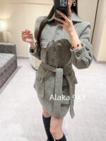 Chanel's highquality 24A highend handmade workshop series customized new models   100 imported wool bathrobe style coarse woolen woven coat with silk lining. - Image 20