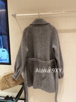 Chanel's highquality 24A highend handmade workshop series customized new models   100 imported wool bathrobe style coarse woolen woven coat with silk lining. - Image 24