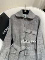 Chanel's highquality 24A highend handmade workshop series customized new models   100 imported wool bathrobe style coarse woolen woven coat with silk lining. - Image 27