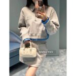 MIU MIU 24 Autumn/Winter New Collection Letter Logo Patch Embroidered Logo Contrast Splicing Short Hoodie Sweatshirt/Skirt/Casual Sweatpants Sweatshirt - Image 11