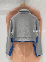 MIU MIU 24 Autumn/Winter New Collection Letter Logo Patch Embroidered Logo Contrast Splicing Short Hoodie Sweatshirt/Skirt/Casual Sweatpants Sweatshirt - Image 14