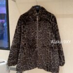 DIOR 24ss Autumn/Winter New Collection "Millennium Hot Girl"  Leopard print fur integrated zipper stand up collar fur coat women's loose fit