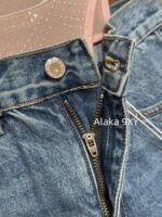 Alexanderwang High Quality Two Color Retained King  2024 Autumn/Winter New Collection Gulina Zha Same Style Hot Girl Bikini Jeans Women's Fake Two Piece Straight Leg Pants - Image 6