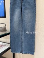 Alexanderwang High Quality Two Color Retained King  2024 Autumn/Winter New Collection Gulina Zha Same Style Hot Girl Bikini Jeans Women's Fake Two Piece Straight Leg Pants - Image 19