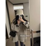 Chrome hearts self owned24 autumn/winter new collection crocheted leather cross logo gram  pullover wool sweater. Loose oversized unisex design