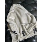 Chrome hearts self owned24 autumn/winter new collection crocheted leather cross logo gram  pullover wool sweater. Loose oversized unisex design - Image 12