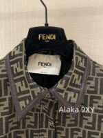 Fendi "FF" Jacquard Letter Logo 2024 Autumn New Vintage Heavy Industry British Style Heavy Industry Belt Flip Collar Western Style Dress - Image 25