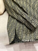 Fendi "FF" Jacquard Letter Logo 2024 Autumn New Vintage Heavy Industry British Style Heavy Industry Belt Flip Collar Western Style Dress - Image 27