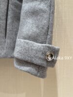 MIUMIU "British Rich Girl Dress Up" Heavy duty Wool Soft Cocoon Woolen Short Tall Tall Short Flower Bud Thick Coat Warm Jacket Women/Half body Flower Bud Skirt Skirt - Image 13