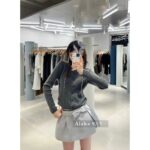 MIUMIU "British Rich Girl Dress Up" Heavy duty Wool Soft Cocoon Woolen Short Tall Tall Short Flower Bud Thick Coat Warm Jacket Women/Half body Flower Bud Skirt Skirt - Image 21