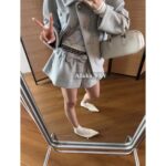 MIUMIU "British Rich Girl Dress Up" Heavy duty Wool Soft Cocoon Woolen Short Tall Tall Short Flower Bud Thick Coat Warm Jacket Women/Half body Flower Bud Skirt Skirt - Image 22