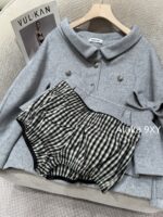 MIUMIU "British Rich Girl Dress Up" Heavy duty Wool Soft Cocoon Woolen Short Tall Tall Short Flower Bud Thick Coat Warm Jacket Women/Half body Flower Bud Skirt Skirt - Image 31