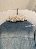 Acne studios American retro vintage vintage lambskin collar denim jacket  Women's autumn and winter cotton padded thick 2024 new winter cotton jacket - Image 3